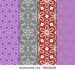 Seamless set floral pattern. vector illustration. For design, wallpaper, background fills, fill, card, banner, flyer. Ethnic ornament