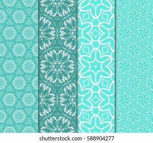 Seamless set floral pattern. vector illustration. For design, wallpaper, background fills, fill, card, banner, flyer. Ethnic ornament