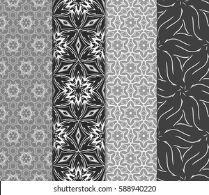 Seamless set floral pattern. vector illustration. For design, wallpaper, background fills, fill, card, banner, flyer. Ethnic ornament