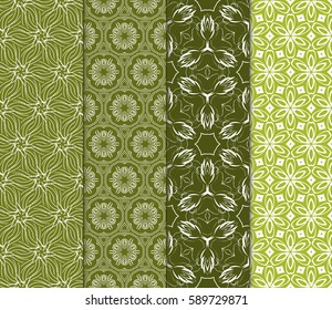 Seamless set floral pattern. vector illustration. For design, wallpaper, background fills, fill, card, banner, flyer. Ethnic ornament