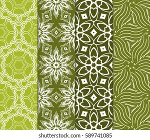 Seamless set floral pattern. vector illustration. For design, wallpaper, background fills, fill, card, banner, flyer. Ethnic ornament