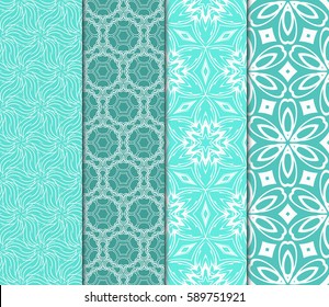 Seamless set floral pattern. vector illustration. For design, wallpaper, background fills, fill, card, banner, flyer. Ethnic ornament
