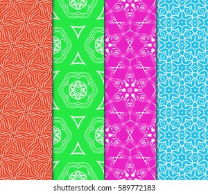 Seamless set floral pattern. vector illustration. For design, wallpaper, background fills, fill, card, banner, flyer. Ethnic ornament