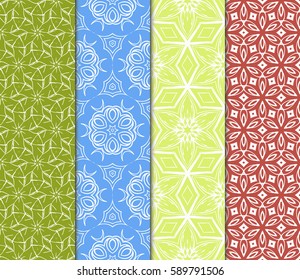 Seamless set floral pattern. vector illustration. For design, wallpaper, background fills, fill, card, banner, flyer. Ethnic ornament