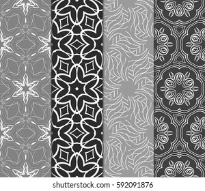 Seamless set floral pattern. vector illustration. For design, wallpaper, background fills, fill, card, banner, flyer. Ethnic ornament