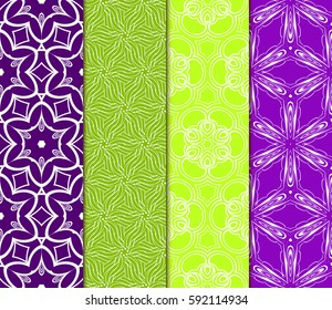 Seamless set floral pattern. vector illustration. For design, wallpaper, background fills, fill, card, banner, flyer. Ethnic ornament