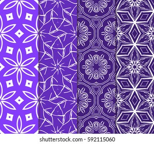 Seamless set floral pattern. vector illustration. For design, wallpaper, background fills, fill, card, banner, flyer. Ethnic ornament