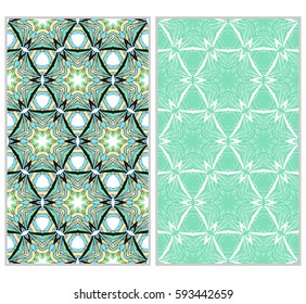 Seamless set floral pattern. vector illustration. For design, wallpaper, background fills, fill, card, banner, flyer. Ethnic ornament