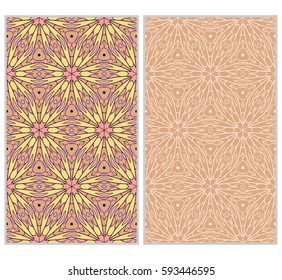 Seamless set floral pattern. vector illustration. For design, wallpaper, background fills, fill, card, banner, flyer. Ethnic ornament