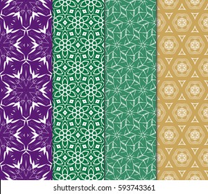 Seamless set floral pattern. vector illustration. For design, wallpaper, background fills, fill, card, banner, flyer. Ethnic ornament