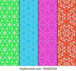 Seamless set floral pattern. vector illustration. For design, wallpaper, background fills, fill, card, banner, flyer. Ethnic ornament