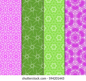 Seamless set floral pattern. vector illustration. For design, wallpaper, background fills, fill, card, banner, flyer. Ethnic ornament