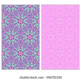 Seamless set floral pattern. vector illustration. For design, wallpaper, background fills, fill, card, banner, flyer. Ethnic ornament