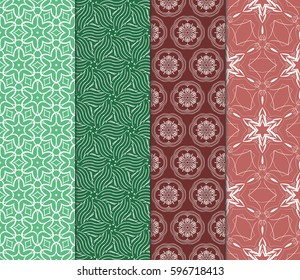 Seamless set floral pattern. vector illustration. For design, wallpaper, background fills, fill, card, banner, flyer. Ethnic ornament