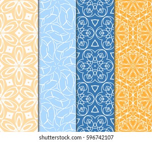 Seamless set floral pattern. vector illustration. For design, wallpaper, background fills, fill, card, banner, flyer. Ethnic ornament