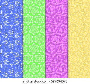 Seamless set floral pattern. vector illustration. For design, wallpaper, background fills, fill, card, banner, flyer. Ethnic ornament