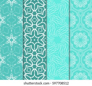 Seamless set floral pattern. vector illustration. For design, wallpaper, background fills, fill, card, banner, flyer. Ethnic ornament