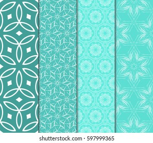 Seamless set floral pattern. vector illustration. For design, wallpaper, background fills, fill, card, banner, flyer. Ethnic ornament