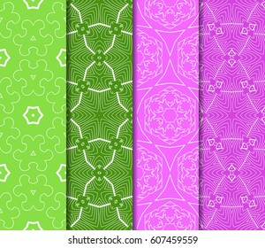 Seamless set floral pattern. vector illustration. For design, wallpaper, background fills, fill, card, banner, flyer. Ethnic ornament