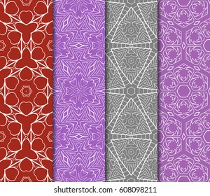 Seamless set floral pattern. vector illustration. For design, wallpaper, background fills, fill, card, banner, flyer. Ethnic ornament