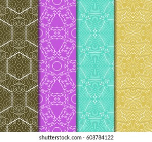 Seamless set floral pattern. vector illustration. For design, wallpaper, background fills, fill, card, banner, flyer. Ethnic ornament