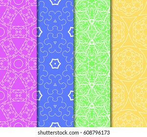 Seamless set floral pattern. vector illustration. For design, wallpaper, background fills, fill, card, banner, flyer. Ethnic ornament