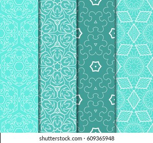 Seamless set floral pattern. vector illustration. For design, wallpaper, background fills, fill, card, banner, flyer. Ethnic ornament