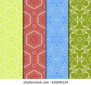 Seamless set floral pattern. vector illustration. For design, wallpaper, background fills, fill, card, banner, flyer. Ethnic ornament