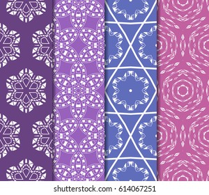 Seamless set floral pattern. vector illustration. color. For design, wallpaper, background fills, fill, card, banner, flyer. Ethnic ornament