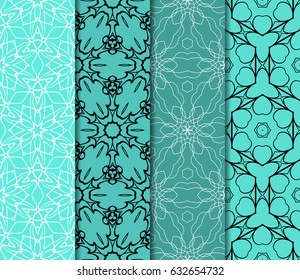 Seamless set floral pattern. vector illustration. For design, wallpaper, background fills, fill, card, banner, flyer. Ethnic ornament