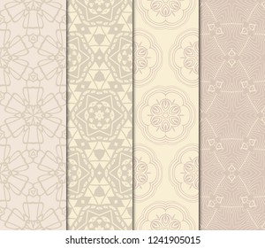 Seamless Set Geometric Floral Pattern. Vector Illustration. For Design, Wallpaper, Background.