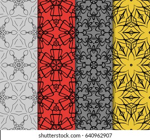 Seamless set geometric floral pattern. vector illustration. For design, wallpaper, background