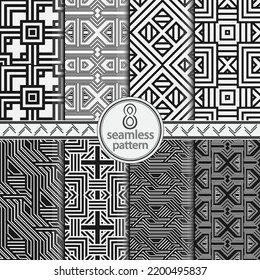 Seamless a set of geometric vector pattern. An abstract background for design of the card, a cover, a flyer. Vector.