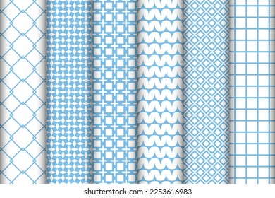 Seamless set of pattern, graphics vector design. Modern background, style for fabric, wallpaper or wrapping. 