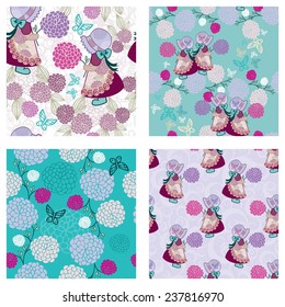 seamless set with province flowers