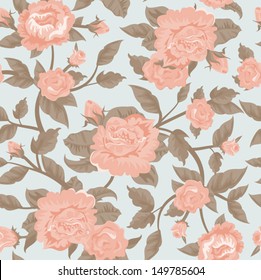 Seamless Shabby chic flower background 