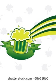 nahtloser Shamrock-Hintergrund mit Bierkrug, Band
