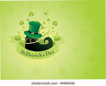 seamless shamrock background with patrick day ribboon