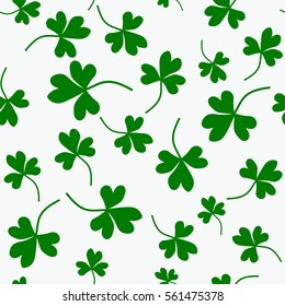 Seamless Shamrock background. St Patrick day vector. Irish Clover