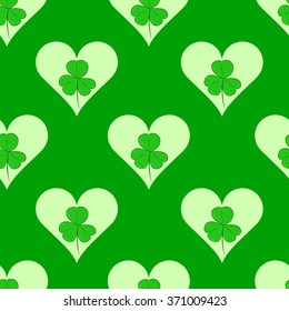 Seamless shamrock in hearts