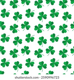 seamless shamrock pattern on white background