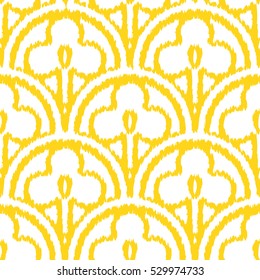 Seamless shamrock scallop pattern background tile