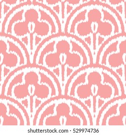 Seamless shamrock scallop pattern background tile