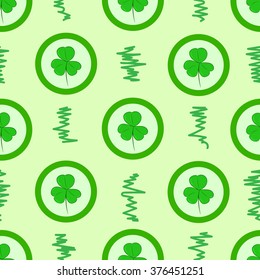 Seamless shamrocks in circles