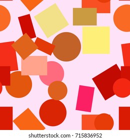 Seamless shape of ellipse & square box, abstract geometric background pattern. Vector illustration graphic.