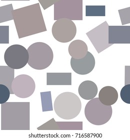 Seamless shape of ellipse & square box, abstract geometric background pattern. Vector illustration graphic.