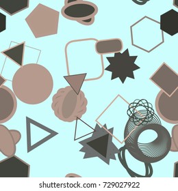Seamless shape of mixed, abstract geometric background pattern. Vector illustration graphic.