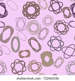 Seamless shape of oval and mixed, abstract geometric background pattern. Vector illustration graphic.