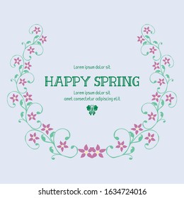 Seamless Shape pattern of leaf and floral frame, for happy spring invitation card template decoration. Vector
