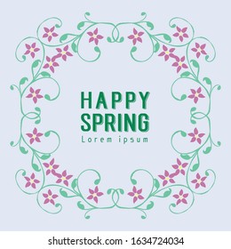 Seamless Shape pattern of leaf and floral frame, for happy spring invitation card template decoration. Vector